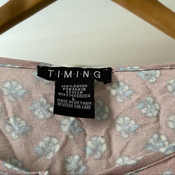 Timing 100% Rayon Peplum Blouse Size L - Picture 10 of 11